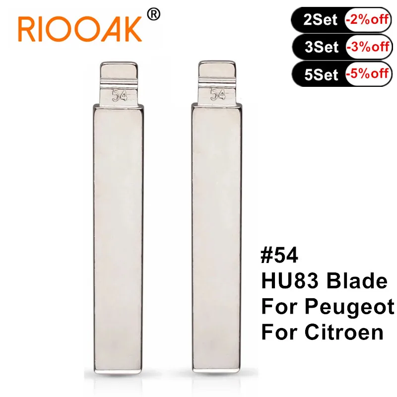 10Pcs Metallo Pieghevole Flip Uncut Key Blade #54 Hu83 Fob Car Key Blank Per Peugeot 301/307/308/408 Citroen C3/C4L/C5