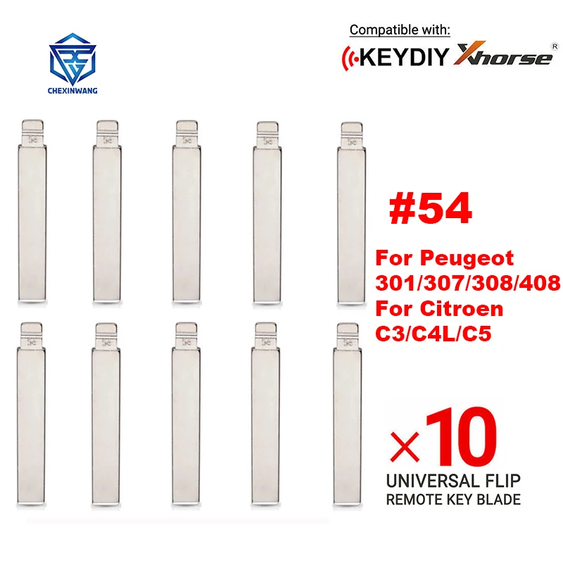 10 Pz #54 Hu83 Pieghevole Flip Uncut Key Blade Fob Car Key Blank Per Peugeot 308/307/301/408 Citroen C5/C4L/C3