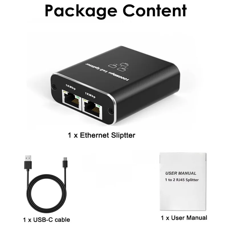 Rj45 Splitter 1 In 2 Out Adattatore Ethernet Gigabit Internet Network Cable Extender Connettore Rj45 Per Pc Tv Box Router Share