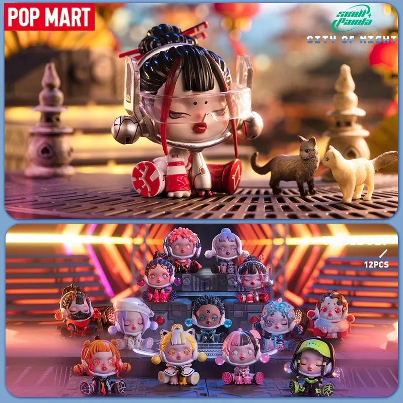 Pop Mart Skullpanda City Of Night Series Blind Box Toys Kawaii Anime Action Figure Caixa Caja Mystery Box Dolls Girls Gift