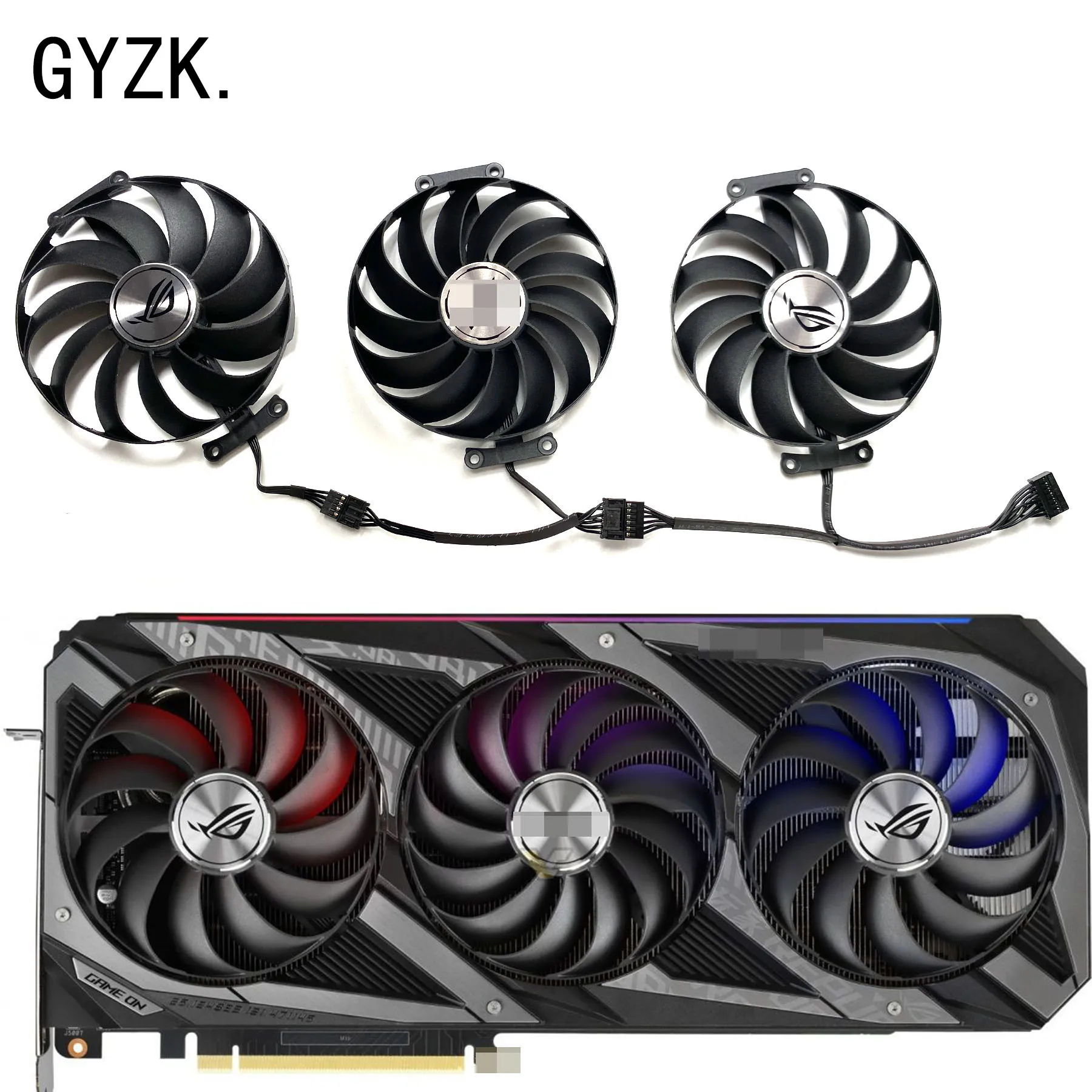 Nuovo Per Asus Geforce Rtx3060Ti 3070 3070Ti 3080 3080Ti 3090 Rog Strix Oc Ventola Di Ricambio Per Scheda Grafica Muslimt129215Su