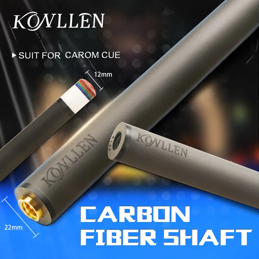 Konllen Nuovo Biliardo In Fibra Di Carbonio 3 Cuscino Carom/Libre Stecca Bastone Albero Uni-Loc/Radiale 3/8*8 Pin Giunto Singolo Albero Per Peri