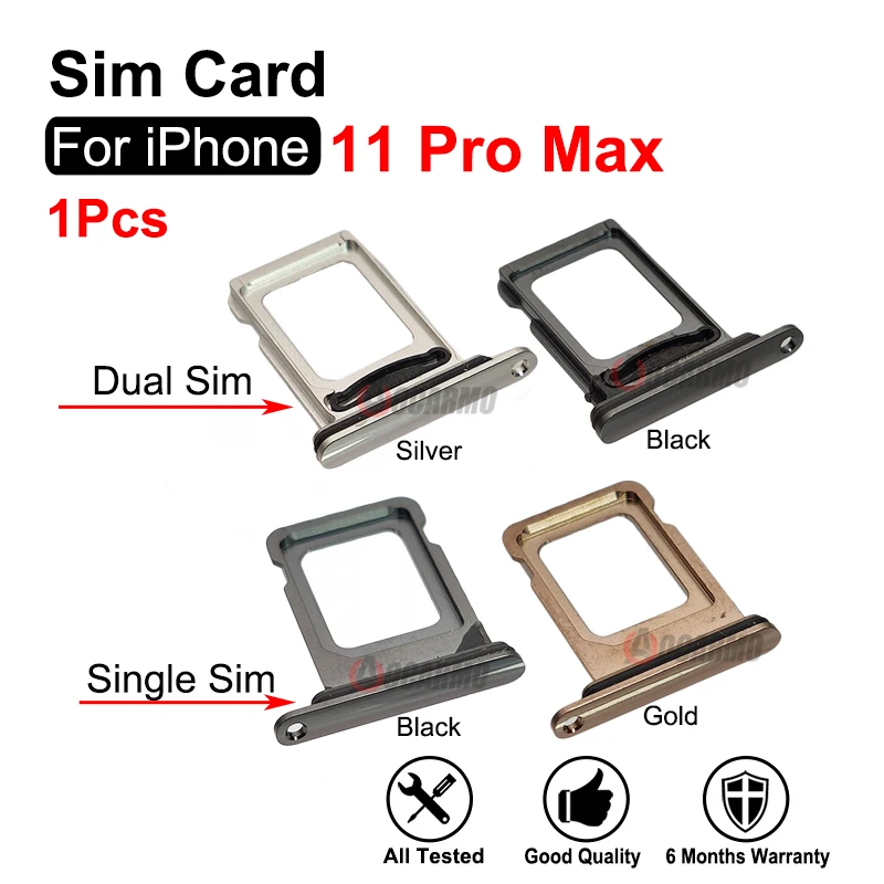 Per Iphone 11 Pro Max Sim Card Single Dual Sim Tray Slot Parte Di Ricambio