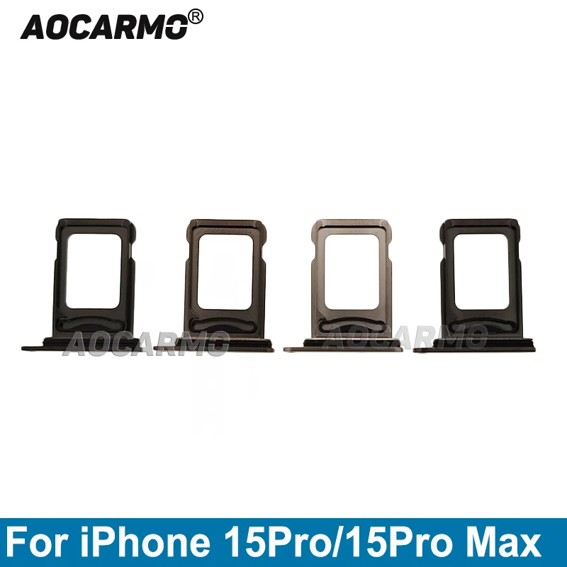 Aocarmo Single + Dual Sim Card Per Iphone 15 Pro Max 15Pro Sim Vassoio Slot Holder Parti Di Ricambio