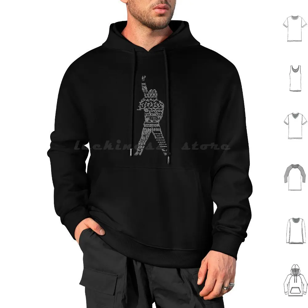 Bohemian Rhapsody Testi Su Felpa Con Cappuccio Bianca A Forma Di Freddy In Cotone A Maniche Lunghe Rhapsody Freddy Bohemian Rhapsody Music
