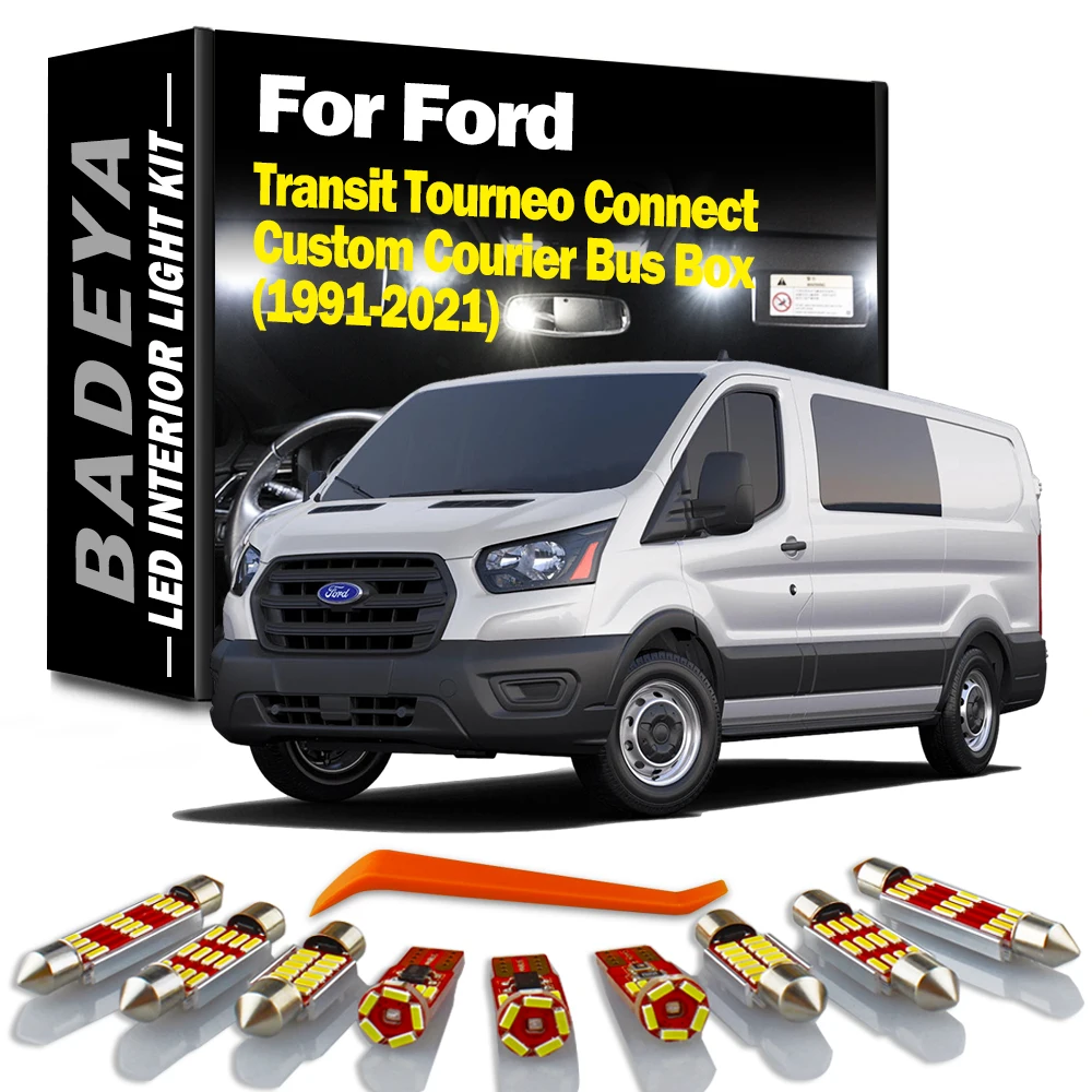 Led Interior Trunk Map Dome Roof Light Kit Lampadine Per Auto Per Ford Transit Tourneo Connect Custom Courier Bus Box 1991-2019 2020 2021