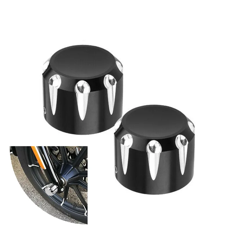 2X Cnc Assale Anteriore Dado Copertura Bullone Kit Moto Per Harley Sportsters Softai Fatboy Forty Eight Tri Glide