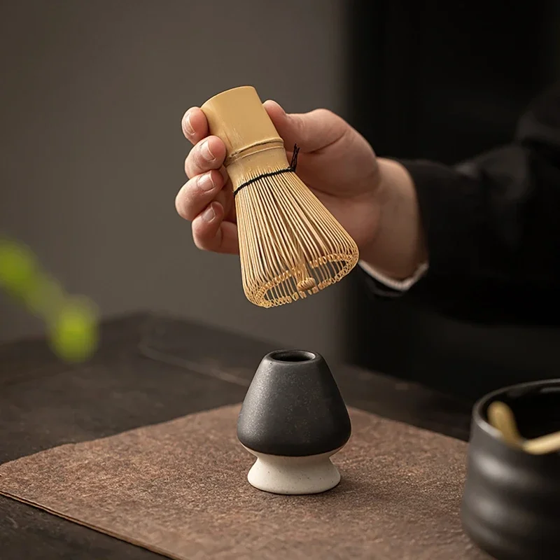 4 Pz/Set Matcha Blender Set Bamboo Tea Brush Cucchiaino Ceramic Tea Bowl Tea Stand Matcha Tool Set Matte Japanese Set