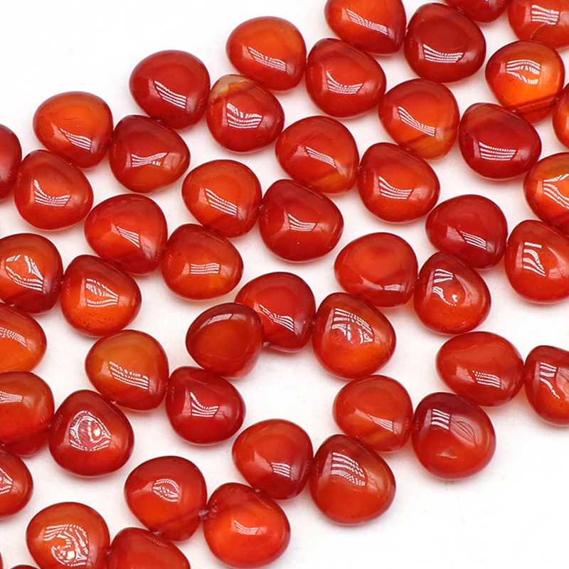 10X12Mm Natural Red Agate Perline Per La Produzione Di Gioielli Goccia D'Acqua Rosso Agate Perline Di Pietra, Un Filo Di About32Pcs Accessori Fai Da T