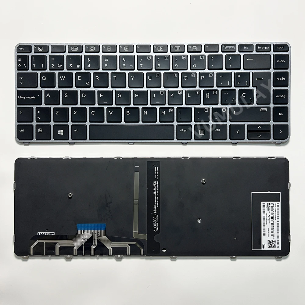 Tastiera Spagnola Per Laptop Hp Elitebook Folio 1040 G3 818252-161 844423-161 903667-161 904715-161 Con Retroilluminazione Con Cornice Spagnolo,France