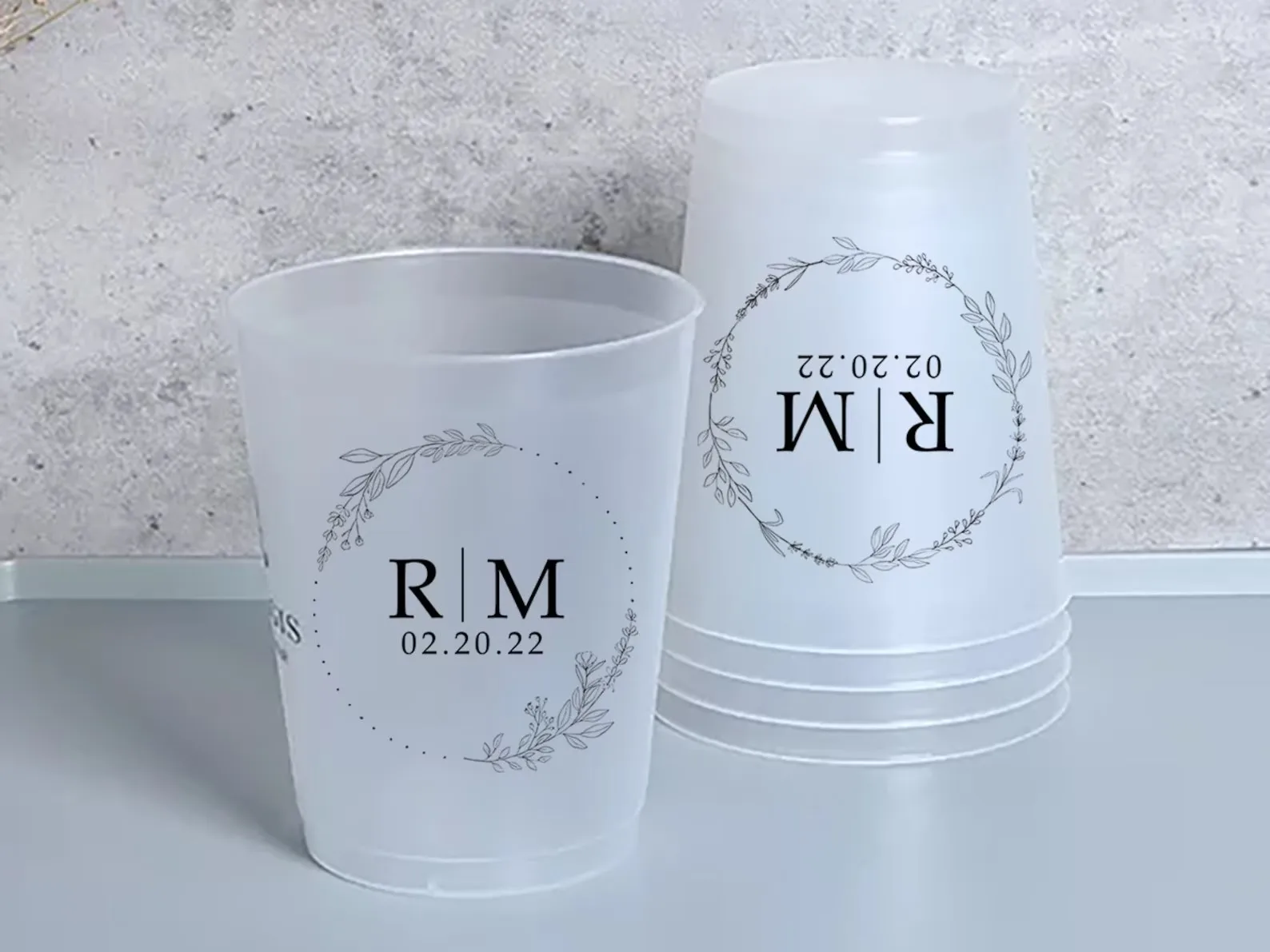 Tazze Flessibili Infrangibili Smerigliate Personalizzate, Tazze Personalizzate Per Bomboniere, Bomboniere, Matrimoni Minimalisti, Matrimoni Moderni