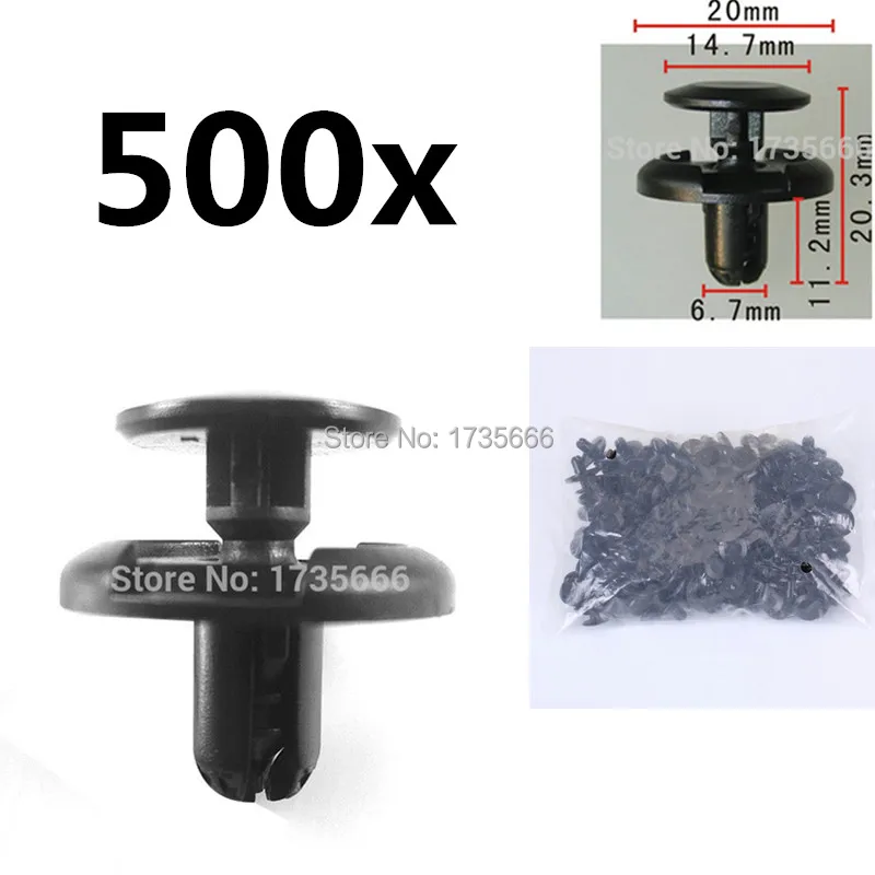 500X/Pack Oe Fender Splash Shield Push Fermo Nero Clip Custodia Per Suzuki 09409-07332 Per Camry Echo Mr2 Sienna-On