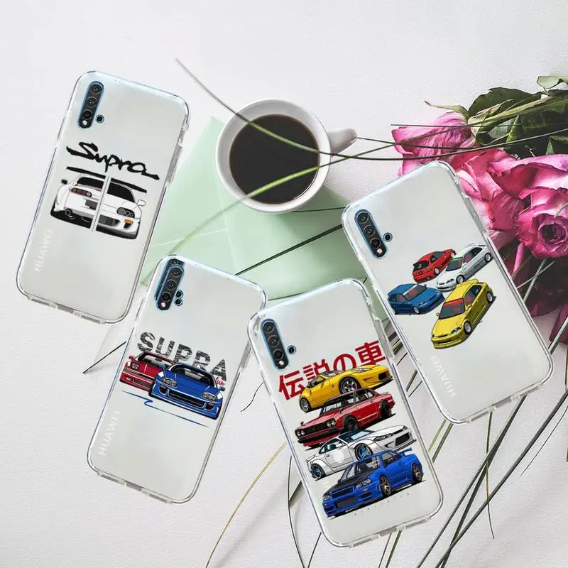 Uomo Uomo Jdm Sports Cars Custodia Per Telefono Trasparente Per Huawei Honor P Mate Y 30 40 20 50 8 70 10 9 A I X C Pro Lite Prime Smart