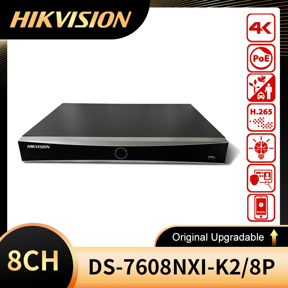 Hikvision Ds-7608Nxi-K2/8P E Ds-7616Nxi-K2/16P 8/16 Canali 4K H.265 + 2Sata Acusense Nvr Videoregistratore Di Rete Con Poe