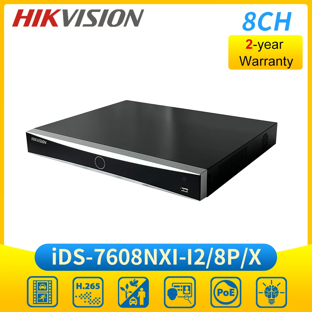 Hik Poe Nvr 8Ch 4K Acusense Deepinmind Videoregistratore Di Rete Ids-7608Nxi-I2/8P/X Sostituire Ids-7608Nxi-M2/8P/X