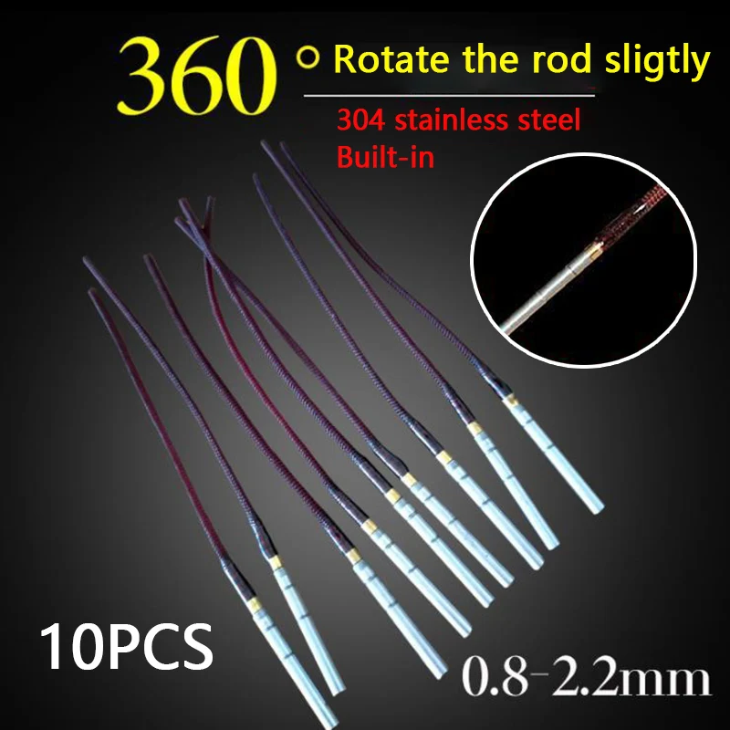 10Pcs Punta Per Canna Più Recente Punta Per Canna Da Pesca Massima Canna Da Pesca A Mosca Punta Per Canna Da Mosca 0.8Mm-2.2Mm Attrezzatura Da Pesca