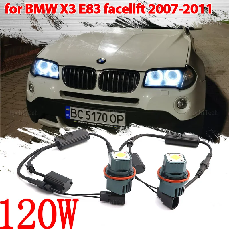 120W Bright Car Lamp Angel Eye Drl Bulb Light White For Bmw E83 X3 Facelift 2007 2008 2009 2010 2011 Car Marker Lamps
