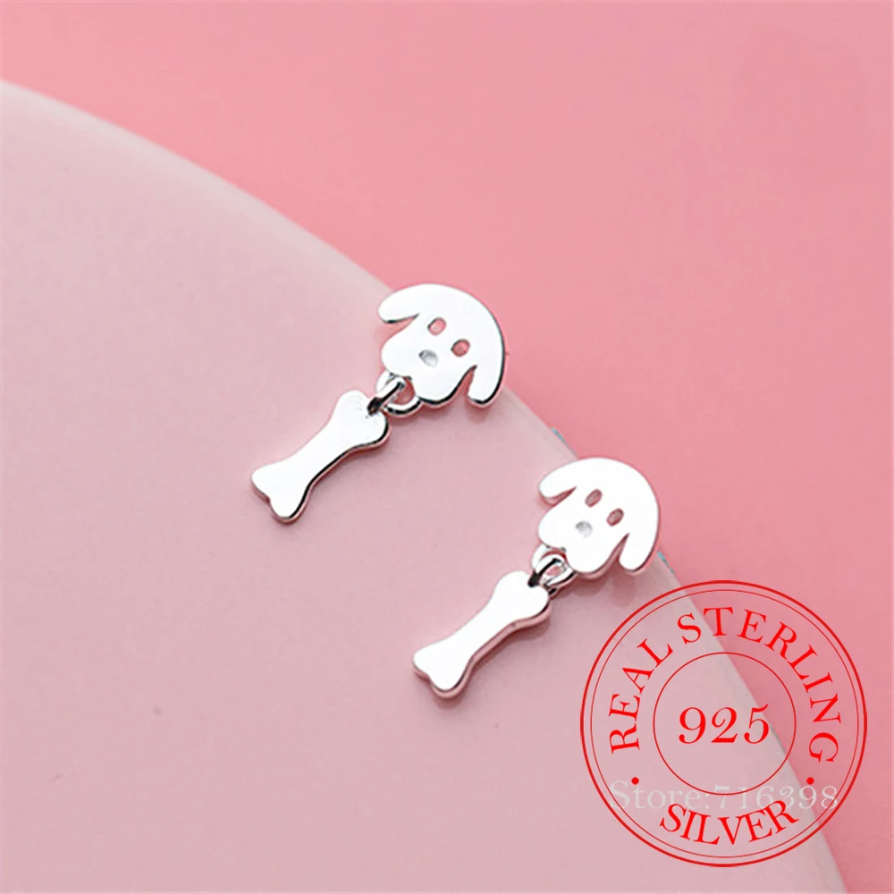 Orecchini Pendenti Per Cani In Argento Sterling 100% Con Taglio In Argento Sterling 925 Per Donne