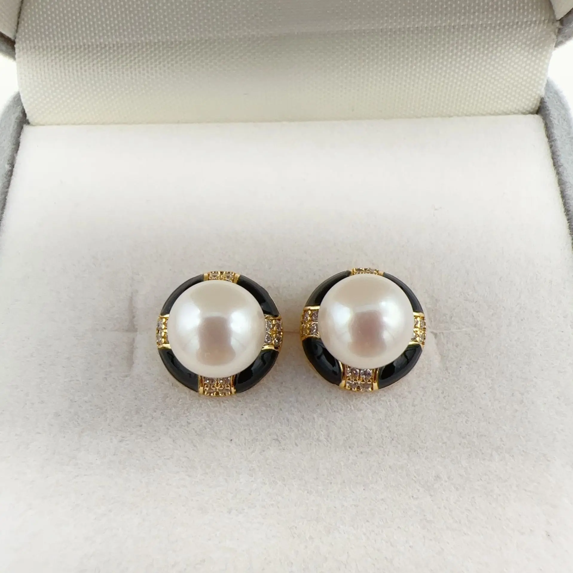 Nuovo Arrivo 100% Perle D'Acqua Dolce Naturali Smalto Vintage Smalto 14K Oro Riempito Orecchini Femminili Gioielli Per Le Donne Regalo