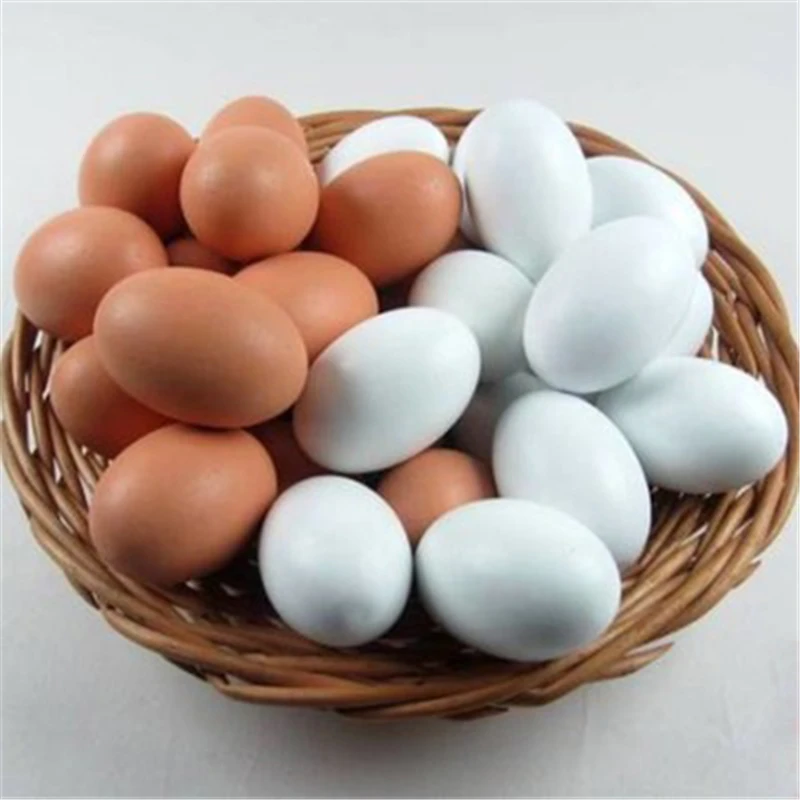 1 Pz Super Real Wood Egg Brown Magic Tricks (Bianco/Rosso) Appare Vanish Egg Magia Stage Street Gimmick Illusion Funny