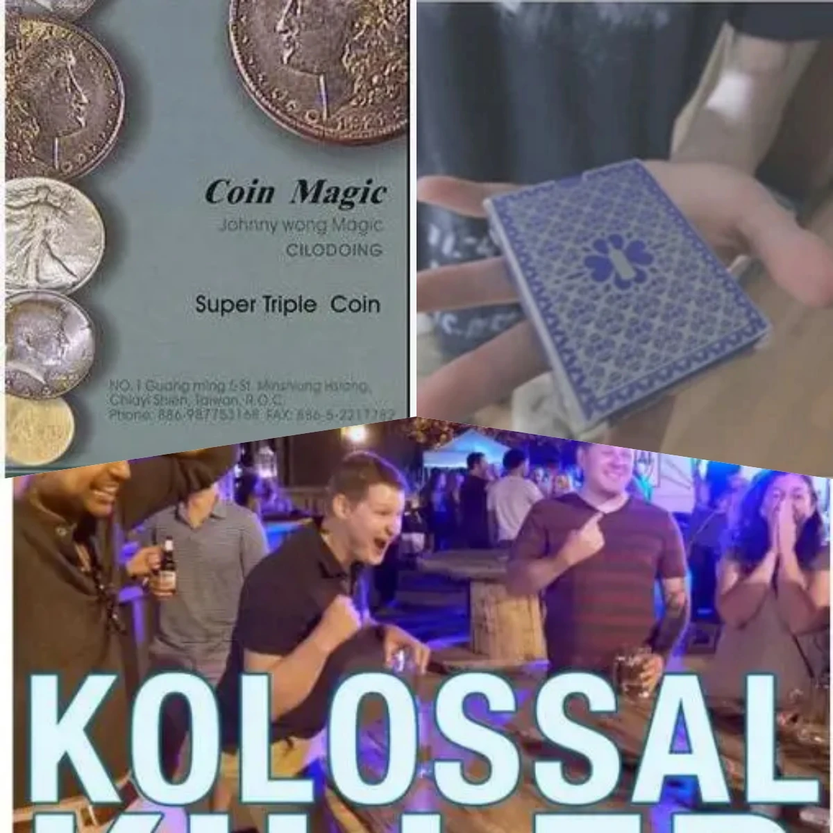 Johnny Wong Super Triple Coin Eisenhower Dollar, Cinetica Di Patrick Varnavas, Kilossal Killer Di Kenton Knee-Trucchi Magici
