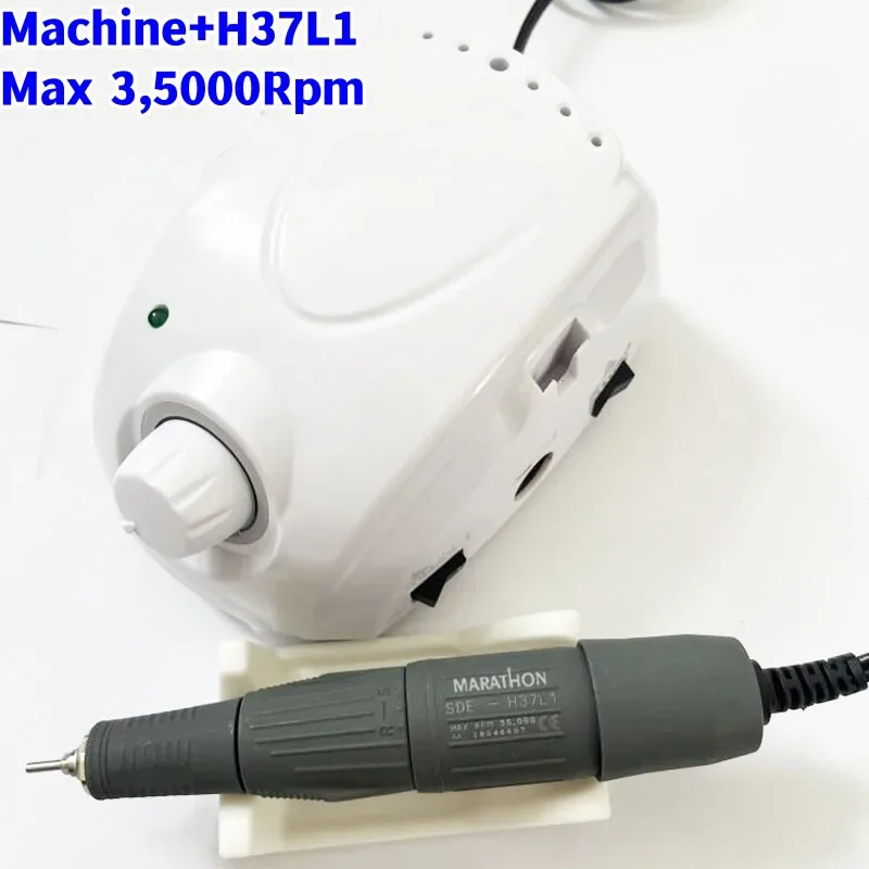 Marathon Champion-3 65W Electric Nail Drill Polish Control Box 35K 45K Manico Di Alta Qualità Nail Drill Set Di Attrezzature Per Lime Per Unghie