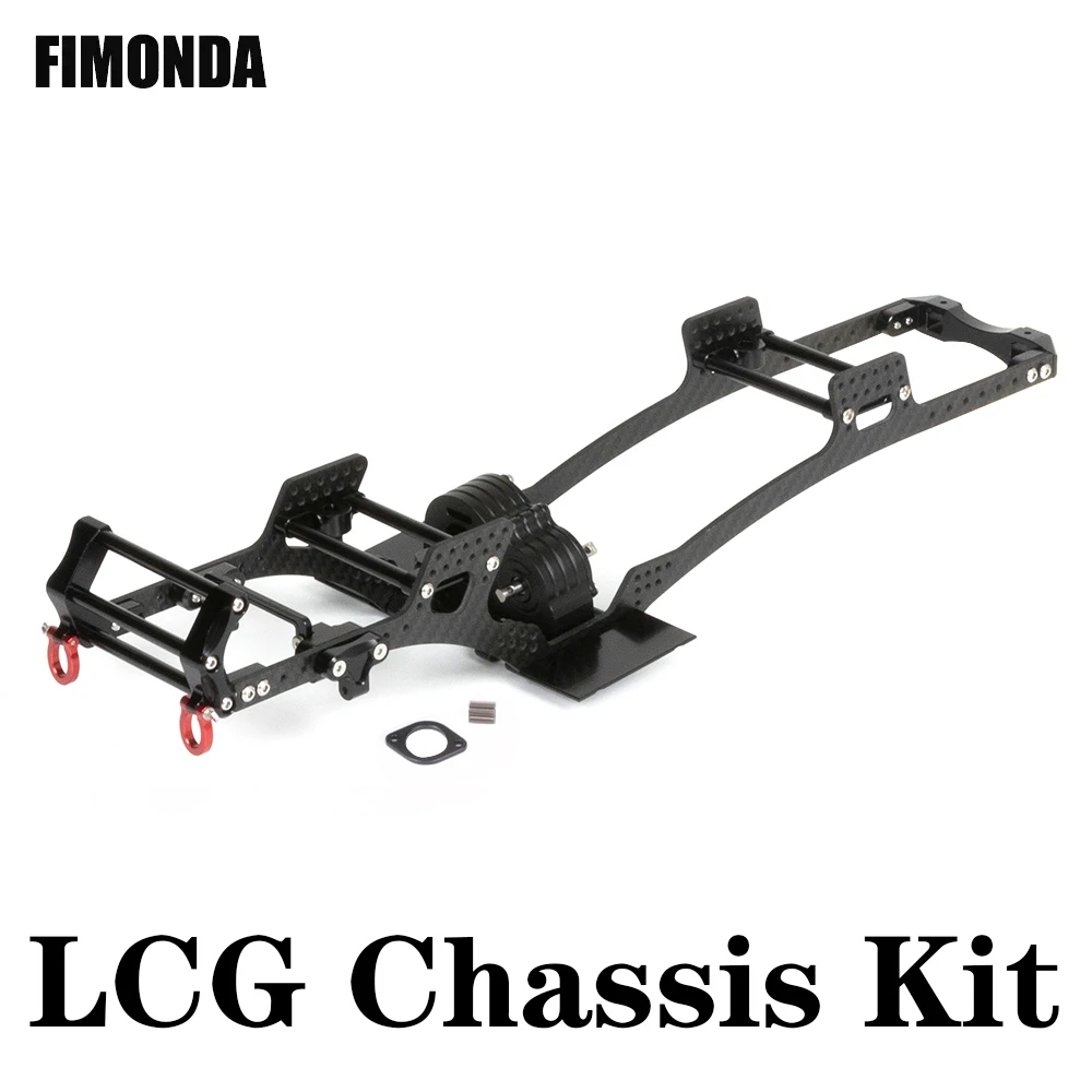 Kit Telaio Lcg In Fibra Di Carbonio Frame Rails V2 Gearbox Skid Per 1/10 Rc Crawler Scx10 Iii Capra Trx4 Portal Axle Cheater Rigs Costruito