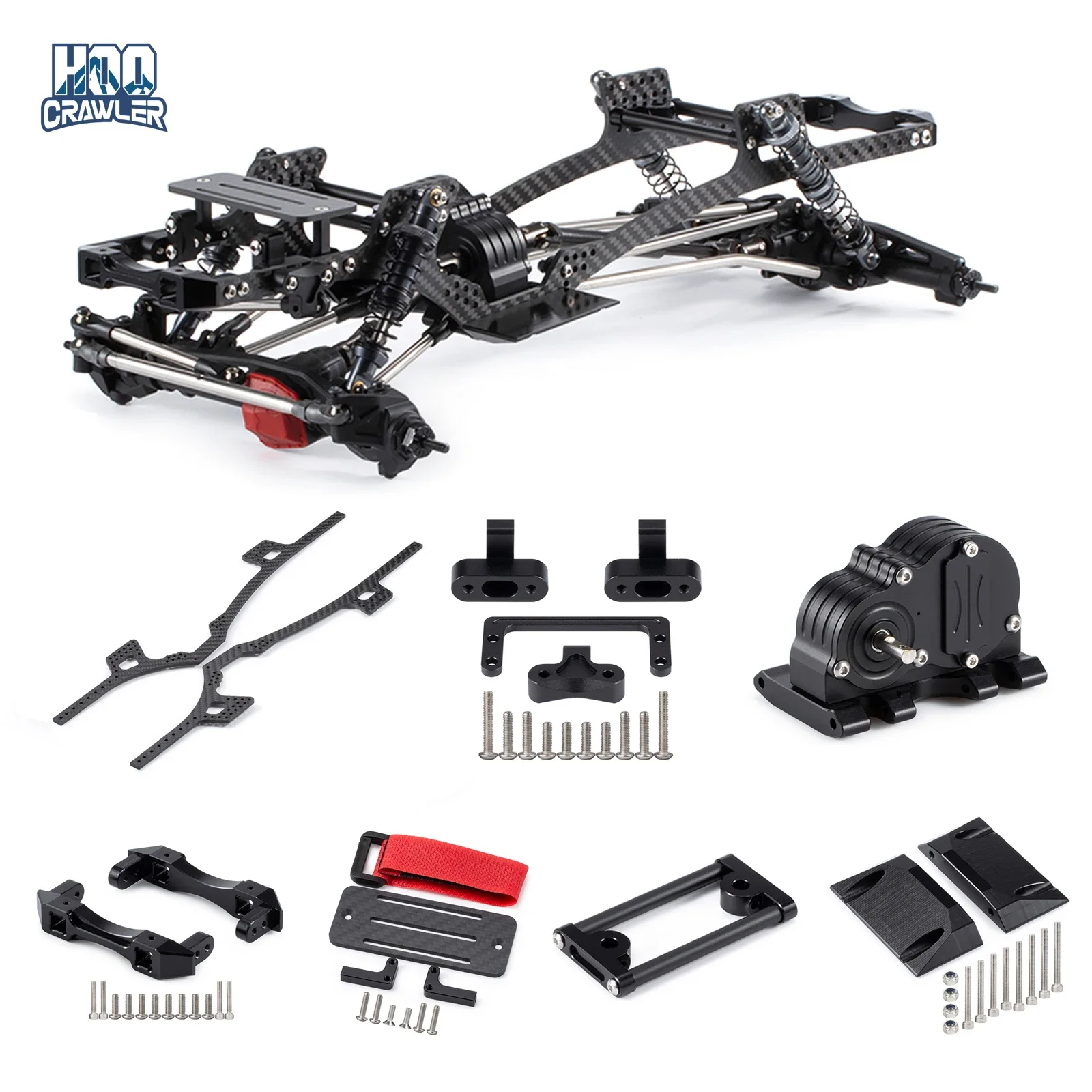 Hoocrawler Kit Telaio Lcg In Fibra Di Carbonio Per 1/10 Rc Crawler Element Enduro Scx10 Iii Capra Trx4 Ar44 Ar46 Build Dell'Asse Del Portale