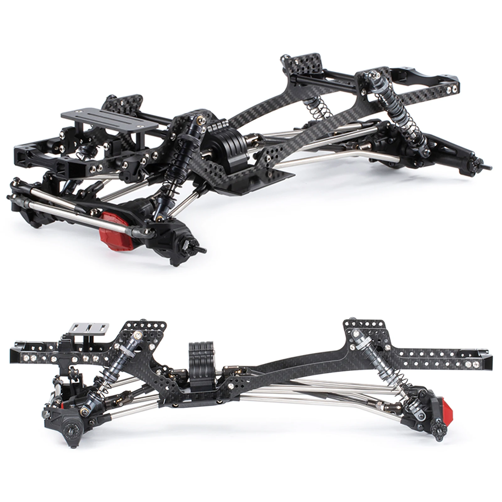 Kit Telaio Lcg In Fibra Di Carbonio Binario Telaio Per 1/10 Rc Crawler Chater Rigs Element Enduro Scx10 Iii Capra Trx4 Asse Portale Builds