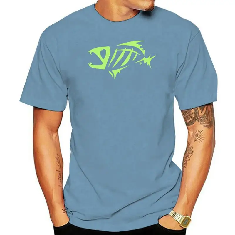 Camiseta 100% Algodon G Loomis Corpo, Estampado De Espina De Pescado