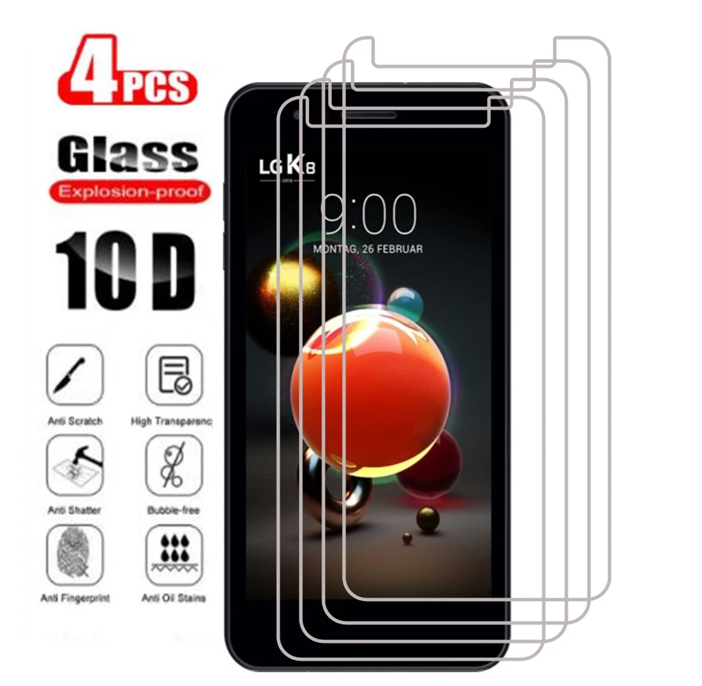 4 Pezzi Per Vetro Temperato Lg K8 2018 Pellicola Protettiva Per Vetro 9H Hd Pellicola Protettiva Per Lg K8 2018 Vetro Temperato Per Lg K8 2018 K9