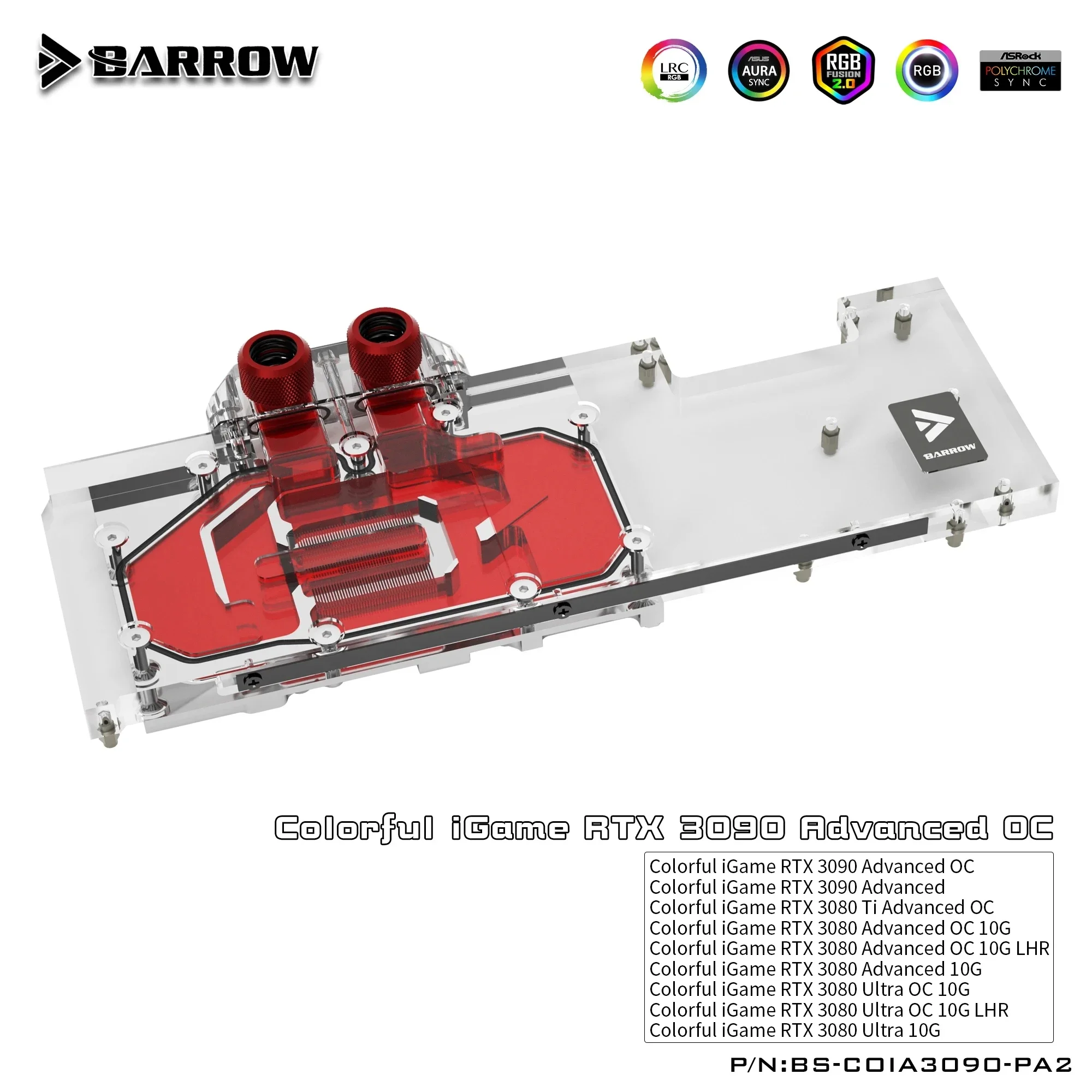 Carriola Video Cards Water Cooler Bs-Coia3090-Pa2 Colorful Rtx 3090/3080 Advanced Oc Gpu Block Gaming Liquid Cooling Loop