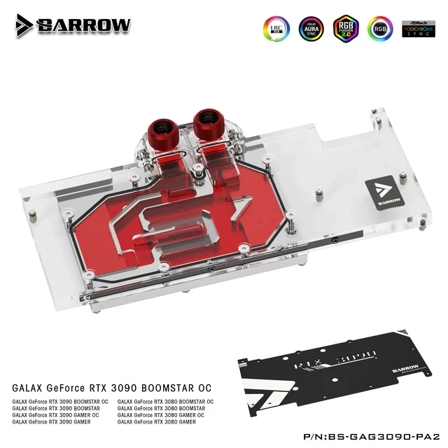 Carriola Video Cards Water Cooler Bs-Gag3090-Pa2 Galax Rtx 3090 3080 Gamer Oc Gpu Block Gaming Liquid Cooling Loop