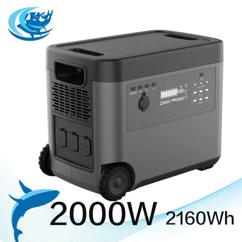 Zkon Portable Power Station 2000W 2160Wh 220V 110V Lifepo4 Extral Battery Generatore Solare Campeggio Ricarica Rapida Onda Sinusoidale Pura
