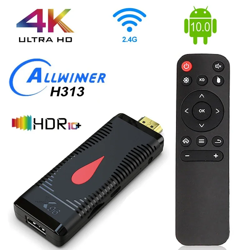 X96 S400 Smart Tv Box Allwinner H313 Android 10.0 Hd 4K 4G Wifi Media Player 2Gb 16Gb Tv Stick