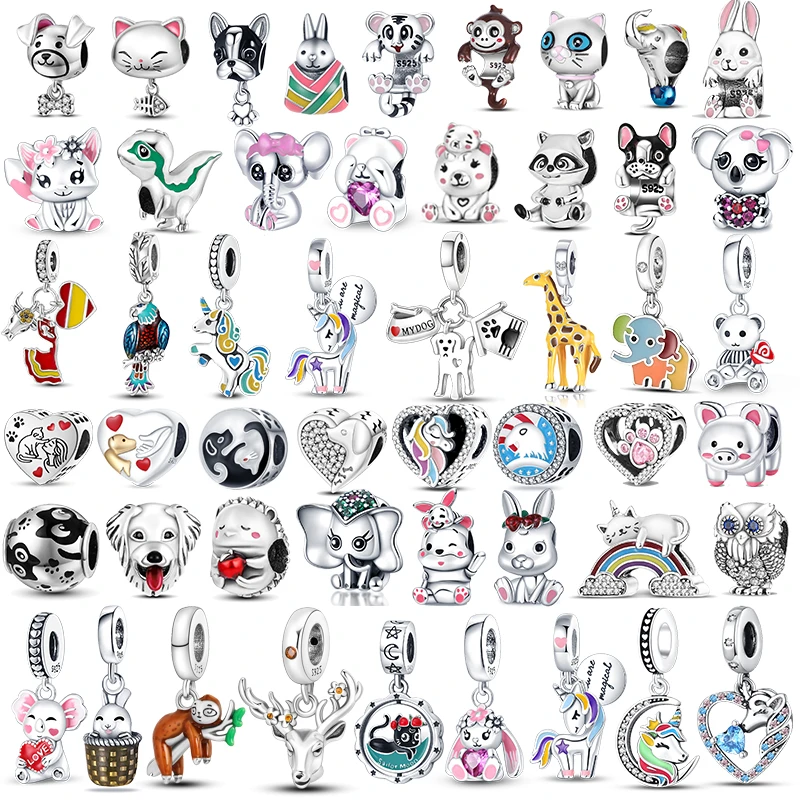 Vendita Calda Originale Collezione Di Animali Charm Puppy Unicorn Koala 925 Sterling Silver Beads Fit Original Pandora Bracciale Jewelry