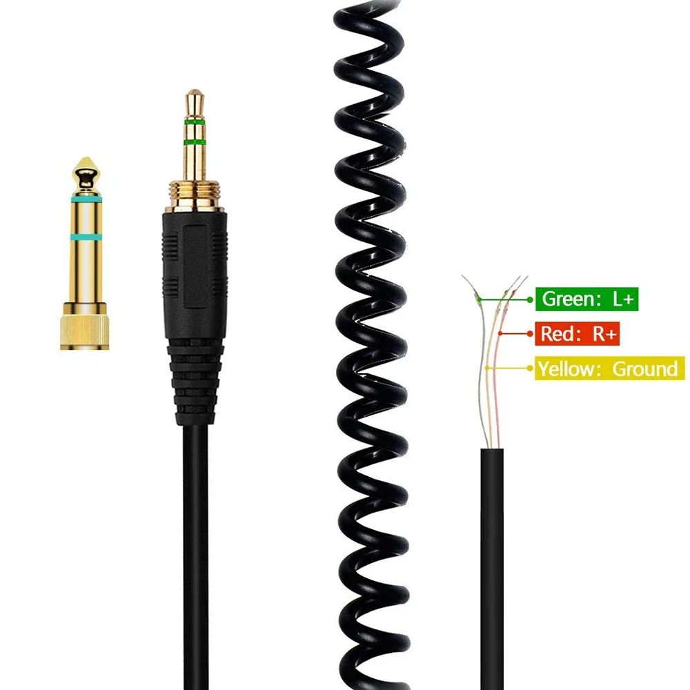Cavo Di Prolunga Per Cavo A Spirale A Molla Di Ricambio Da 6.35Mm Per Cuffie Sony Mdr-7506 Mdr-7509 Mdr-V6 Mdr-V600 Mdr-V700 Mdr-V900