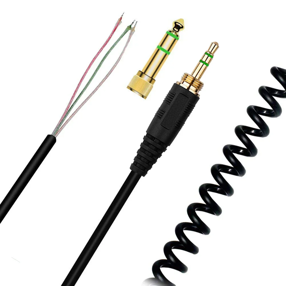 Cavo Di Prolunga Arrotolato Molla Della Sostituzione Di Ofc 6.35Mm Per La Cuffia Mdr-V700 Del Mdr-V900 Della Mdr-V600 Di Mdr-V6 Di Sony Mdr-7509