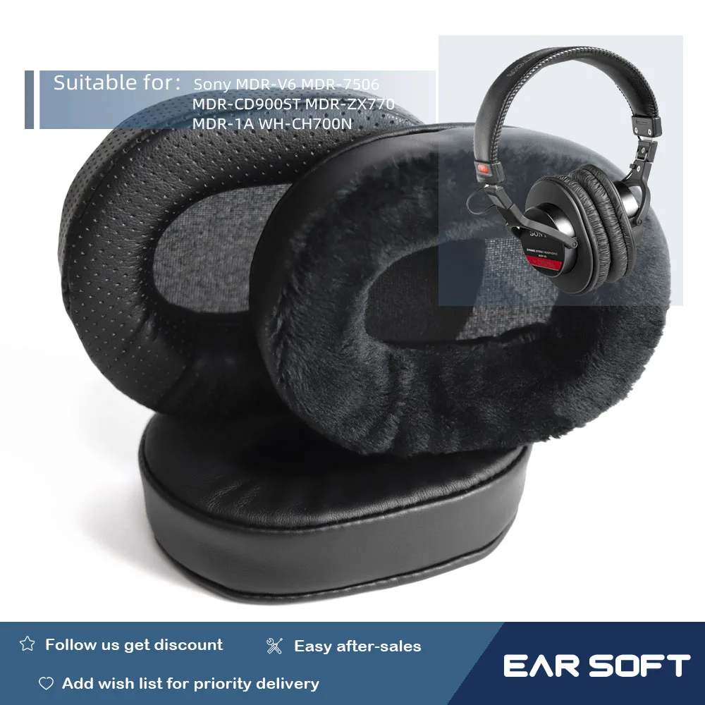 Cuscinetti Auricolari Di Ricambio Earsoft Per Sony Mdr-7506 Mdr-Cd900St Mdr-Zx770 Mdr-1A Wh-Ch700N Cuffie Auricolari