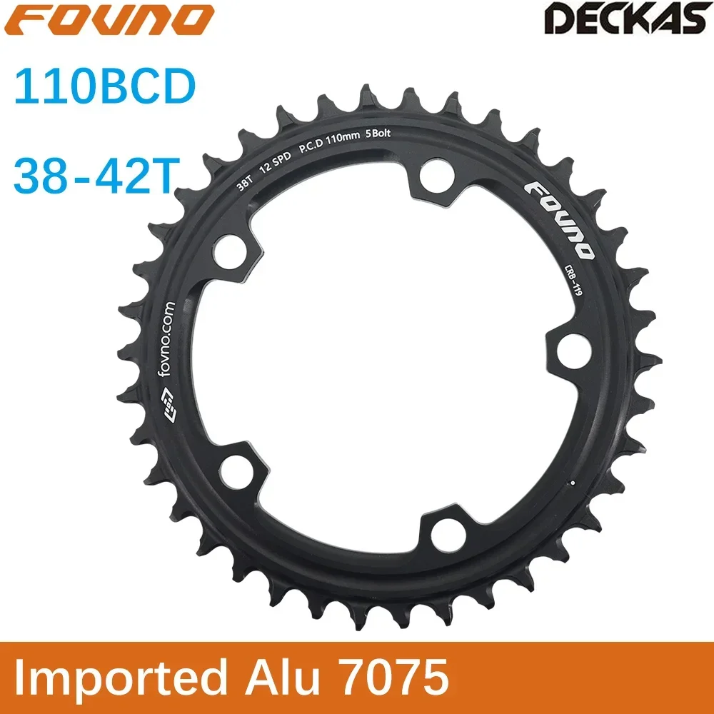 Fovno Deckas Chainring Round 110Bcd Per Force Red Rival S350 S900 38 40 42 Tooth Bici Da Strada Per Sram Cx Gravel Quarq 110 Bcd