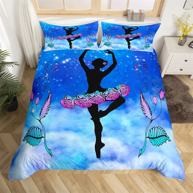 Copripiumino Sportivo Girly Gymnastic Poliestere Dreamy Starry Sky Galaxy Bedding Set Twin King For Dancer Copripiumino Rosa Romantico