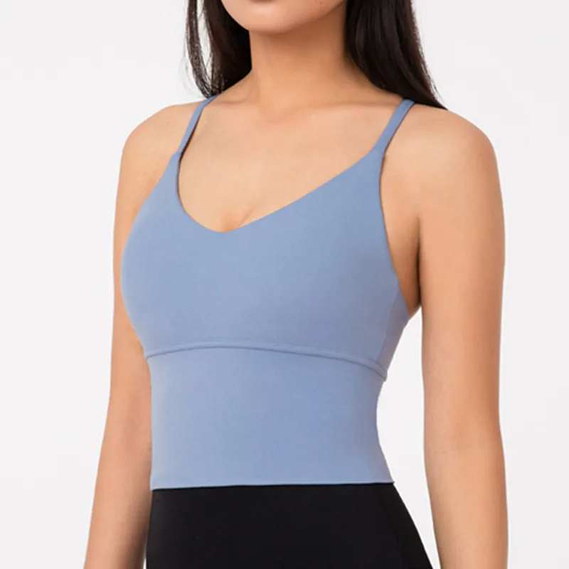 2020 Nylon Morbido Allenamento Fitness Bra E Pellicole Per Cofano Crop Magliette E Camicette Delle Donne Pianura Corsa E Jogging Sport Bra E Pellicole