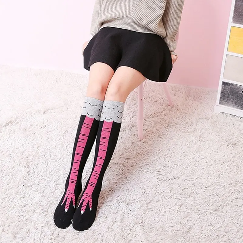 Moda Estate Donna Cute Chicken Feet Calze A Compressione Palestra Running Calze Lunghe Lady Men Dancing Performance Costumes Gift