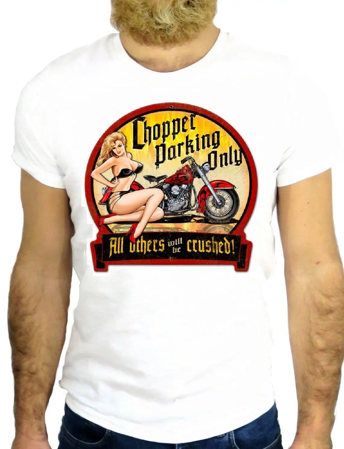 2019 New Fashion Brand Clothing Summer Z1289 Chopper Parking Solo Cool Pin Up Biker Usa Motor Cool Slim Fit T Shirt