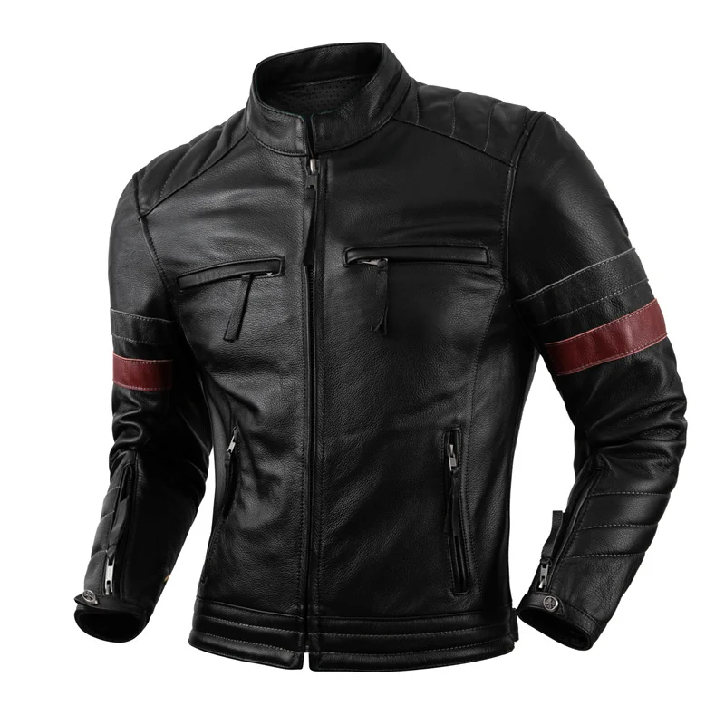 Protezioni Giacca Da Moto Giacca In Pelle Di Vacchetta Da Uomo Abbigliamento In Vera Pelle Naturale Abbigliamento Da Motociclista Cappotto Da Motocicl