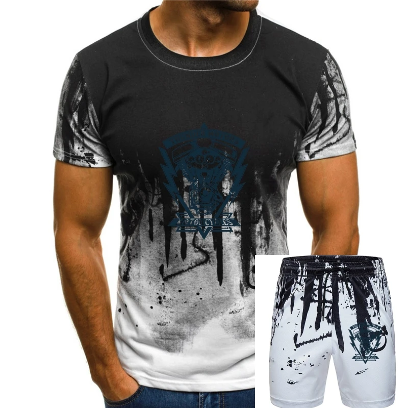 2020 100% Cotone Moda Thunder Motors Moto Gangland Vintage Classic Bikes Mens T Shirt Tees Tee Shirt