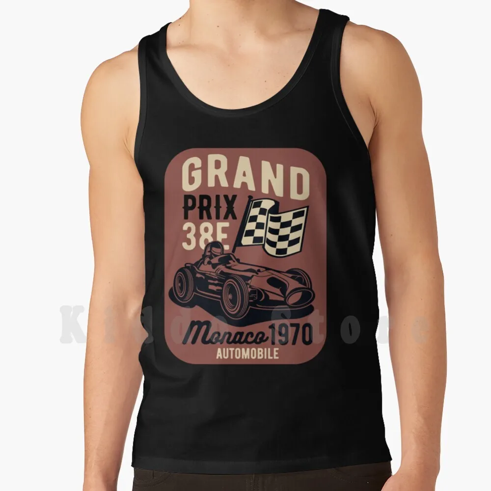 Monaco Grand Prix 1970 Canotte Gilet Senza Maniche Grand Prix Monaco 1970 Retro Vintage Race Car Motor Race Bandiera A Scacchi