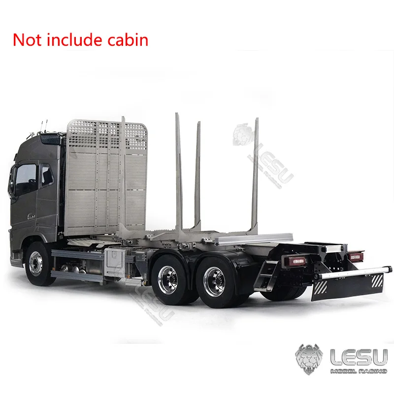 Lesu 1/14 Fh16 Full Metal Chassis 6*6 Rc Dumper Ribaltabile Legname Camion Luce Motore Con Benna