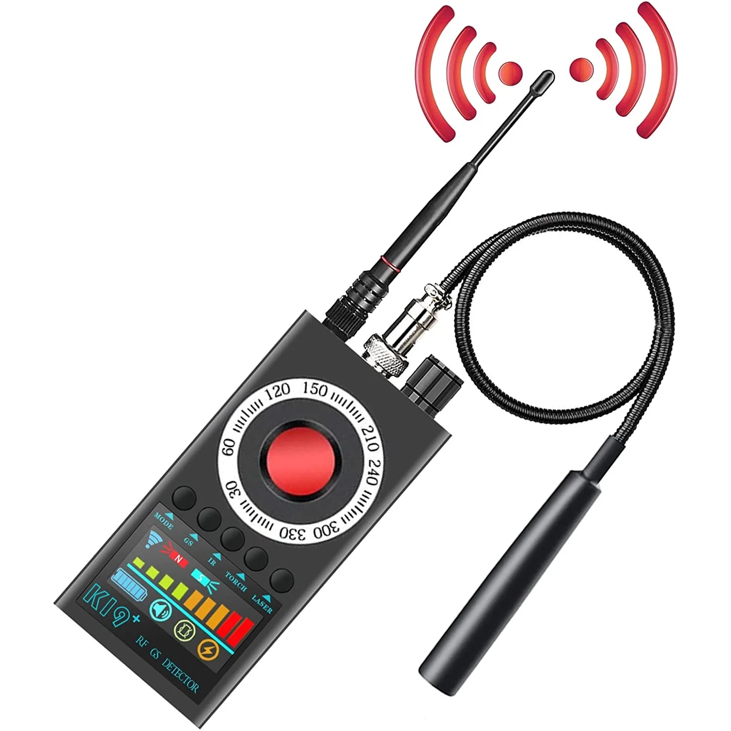 Nuovo K19 Eavesdropping Rilevatore Di Telecamere Nascoste Rf Wireless Gsm Segnale Audio Wireleping Gps Tracker Spy Cam Detector Bug Finder
