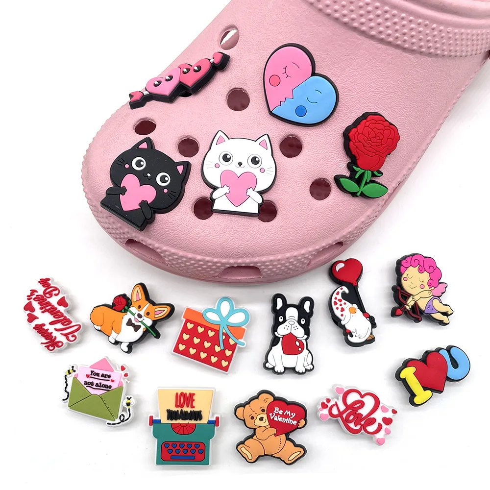 16 Pezzi Di Ciondoli Per Scarpe Decorazioni Per Crocs Collezione Di San Valentino Fascino Per Scarpe Fai Da Te Ragazzi Ragazze Regali Di Fascino Bombo
